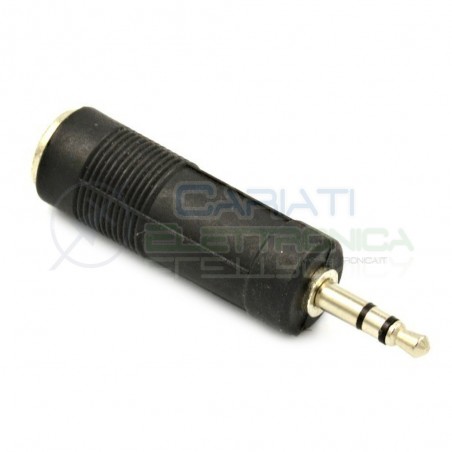 ADATTATORE AUDIO STEREO JACK PRESA 3,5mm MASCHIO a 6,3mm FEMMINA