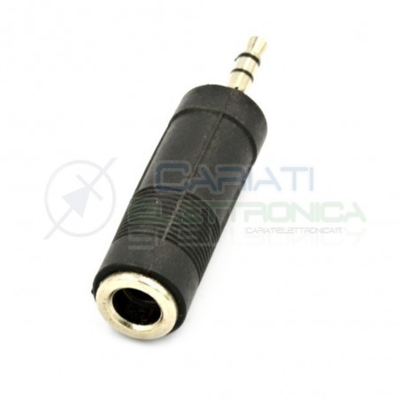 ADATTATORE AUDIO STEREO JACK PRESA 3,5mm MASCHIO a 6,3mm FEMMINA