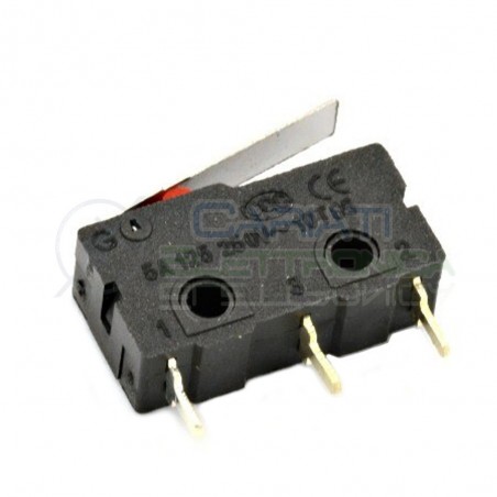 10 Pezzi Microswitch a leva levetta Finecorsa Pulsante interruttore a scatto
