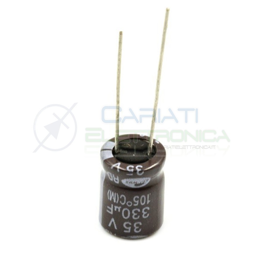 50 PEZZI Condensatore elettrolitico SAMWHA 330uF 330 uF 35V 105°C 10x13.5mm PASSO 5mm
