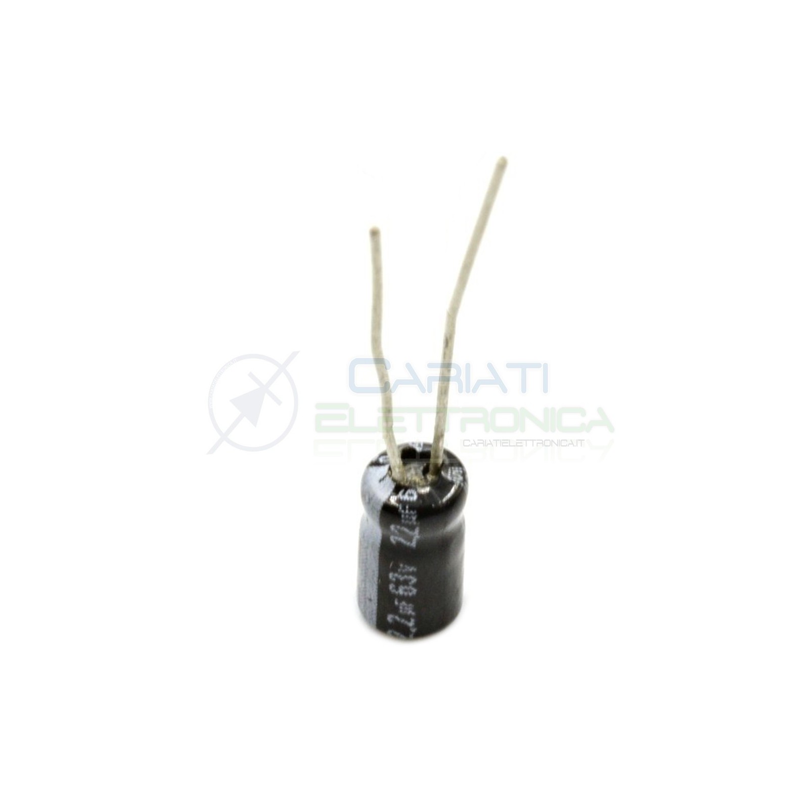 10 PEZZI CONDENSATORE ELETTROLITICO 2,2uF 2,2 uF 63V 85° 4x8 mm Passo 1,5mm