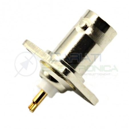1 PEZZO CONNETTORE PRESA VIDEO BNC DA PANNELLO ISOLATA A SALDARE CON FLANGIA 50ohm CAVO VIDEOSORVEGLIANZA