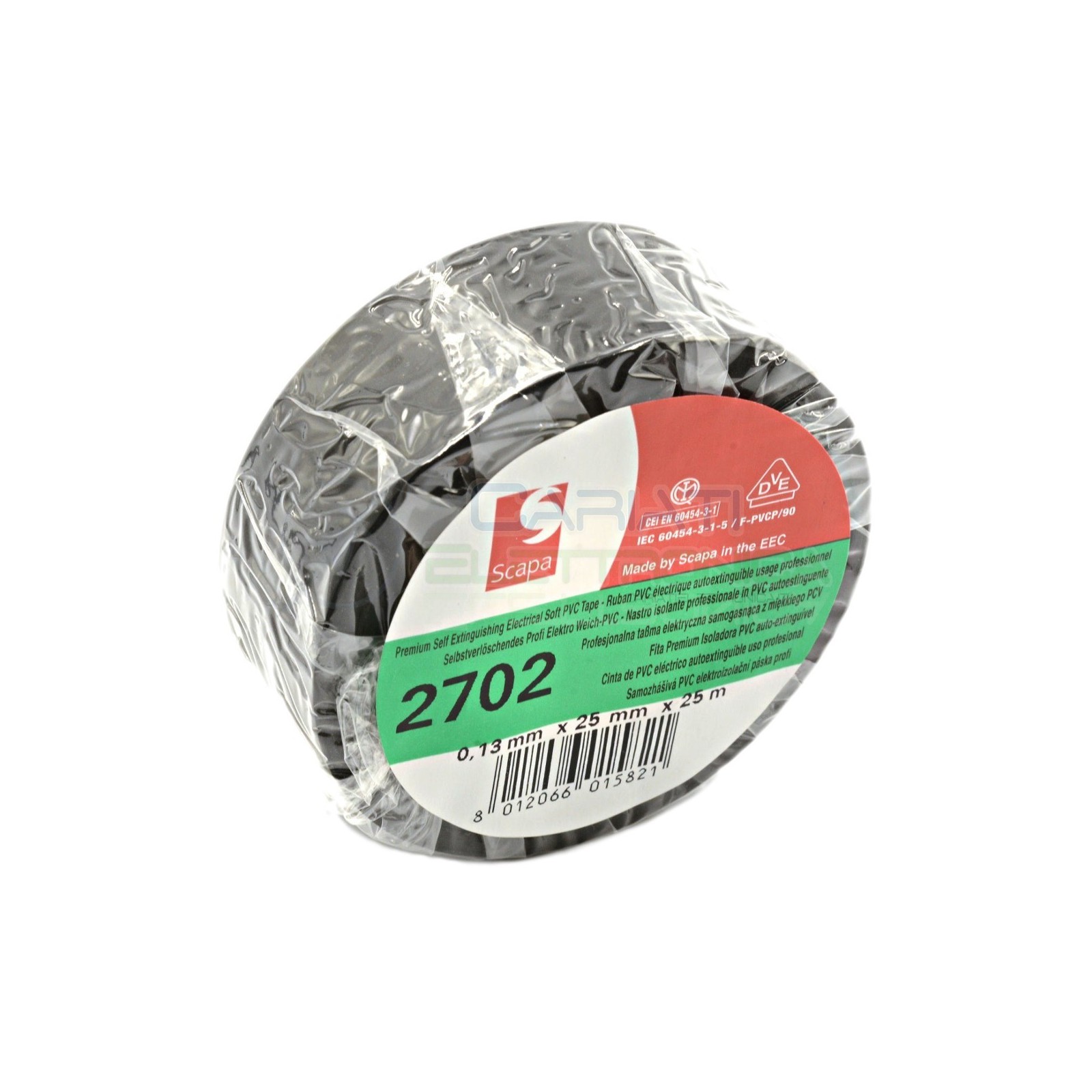 1 PEZZO Nastro Isolante professionale SCAPA da 25mm x 25 metri 25x25 NeroScapa