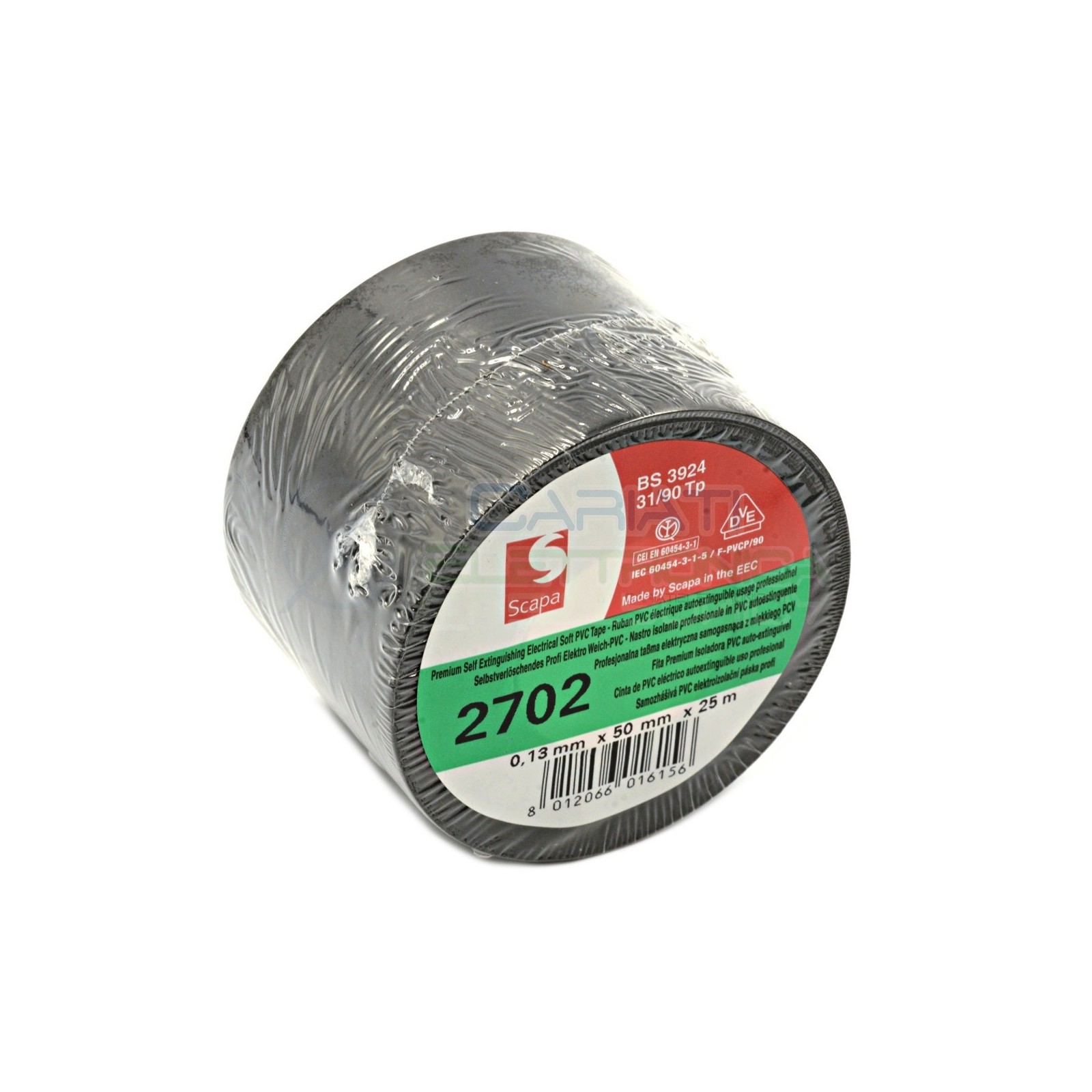 1 PEZZO Nastro Isolante professionale SCAPA da 50mm x 25 metri 50x25 Nero