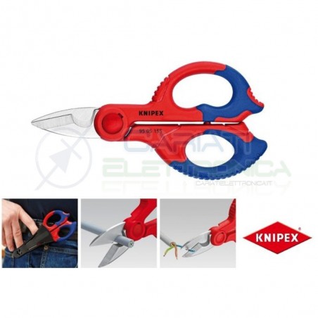 KNIPEX FORBICE DA ELETTRICISTA CAVI 95 05 155SB PROFESSIONALE IN ACCIAIO ISOLATAKnipex