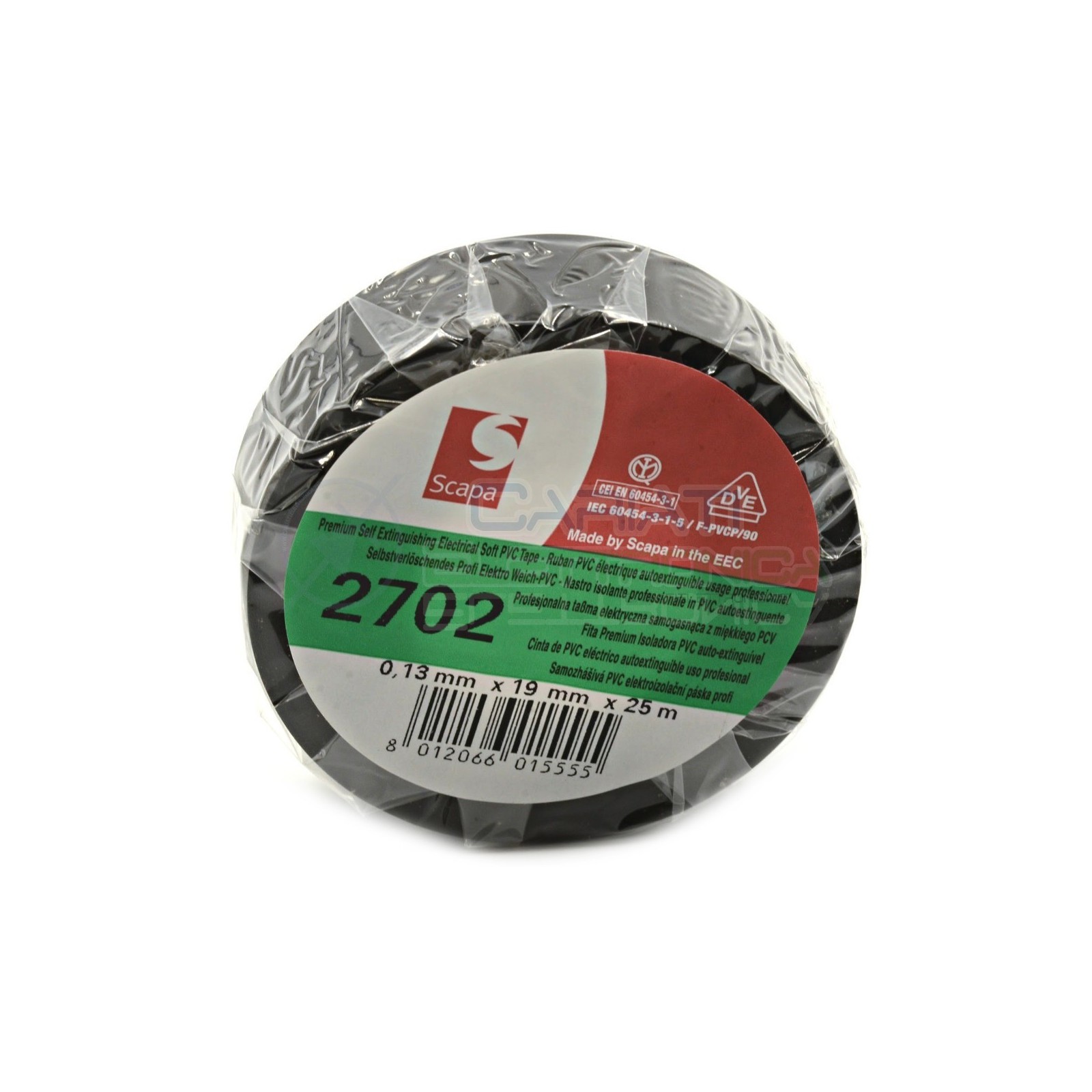 1 PEZZO Nastro Isolante professionale SCAPA da 19mm x 25 metri 19x25 NeroScapa
