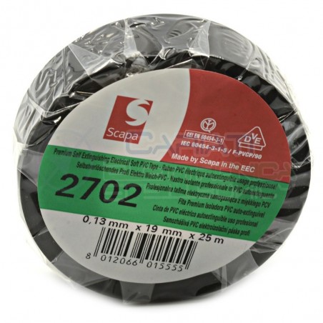 Nastro Isolante 19mm x 25 metri professionale SCAPA da 19x25 Nero Scapa