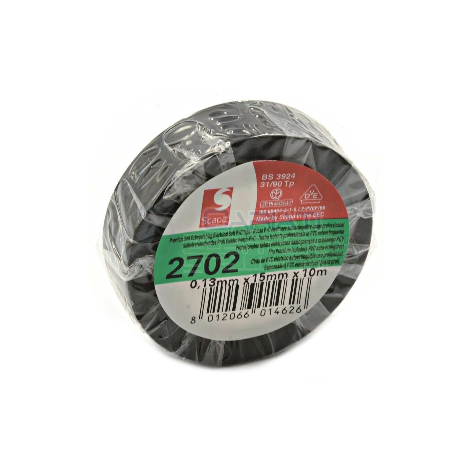 1 PEZZO Nastro Isolante professionale SCAPA da 15mm x 10 metri 15x10 NeroScapa