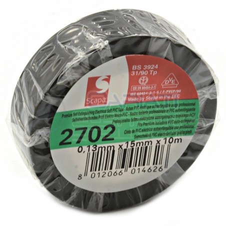 1 PEZZO Nastro Isolante professionale SCAPA da 15mm x 10 metri 15x10 NeroScapa