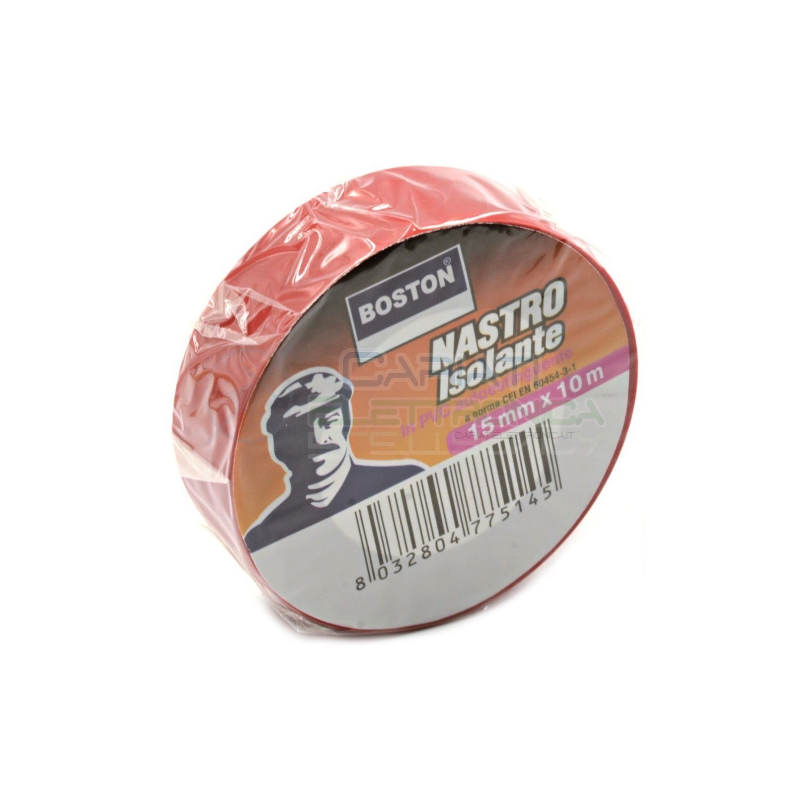 1 PEZZO Nastro Isolante professionale BOSTON da 15mm x 10 metri 15x10 Rosso