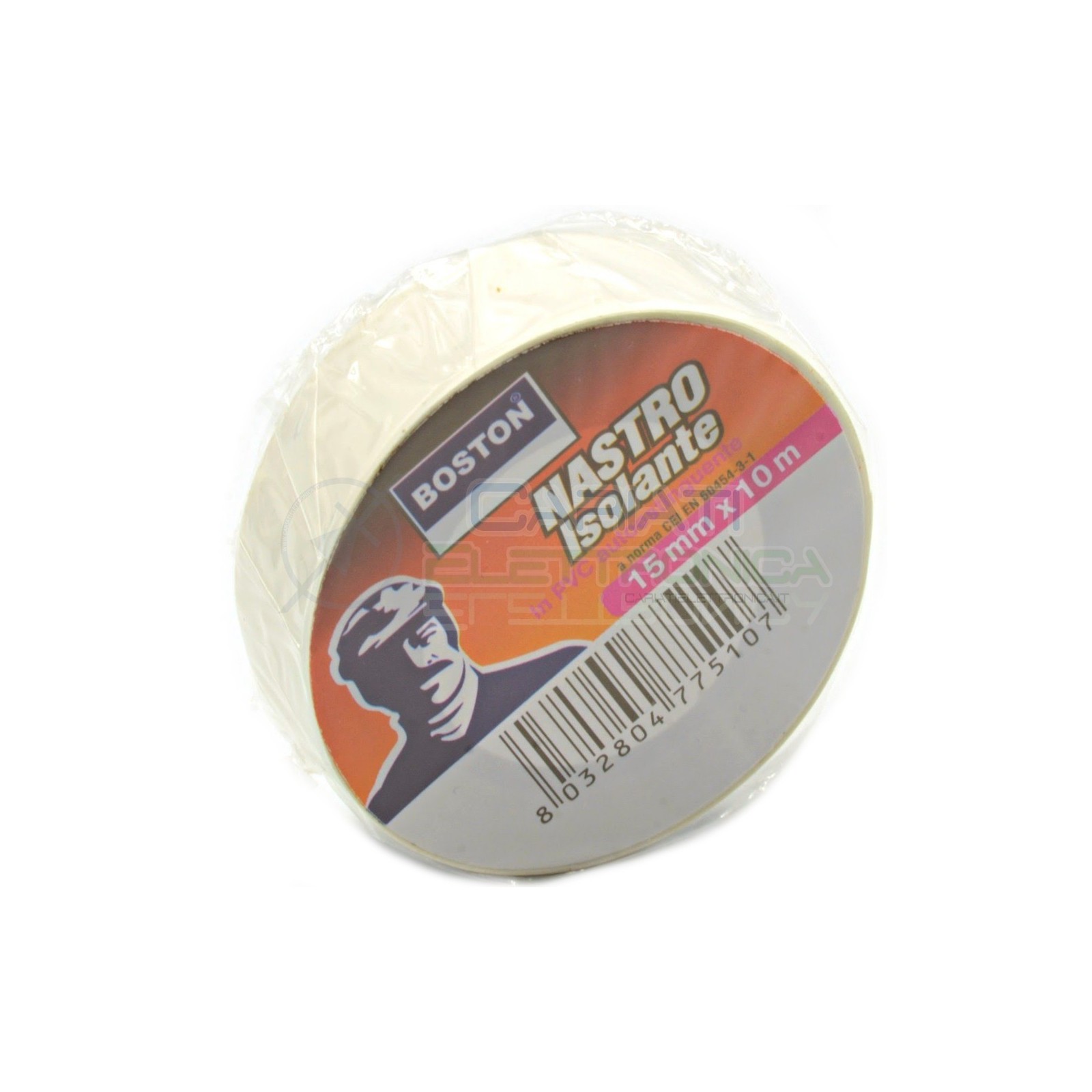 1 PEZZO Nastro Isolante professionale BOSTON da 15mm x 10 metri 15x10 Bianco
