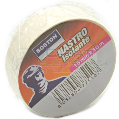 Nastro Isolante professionale BOSTON da 15mm x 10 metri 15x10 Bianco