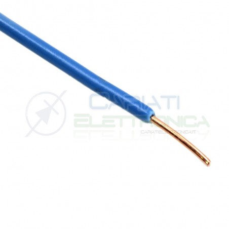 2 metri di Cavo filo singolo unifilate rigido AWG22 0.6mm con guaina Blu