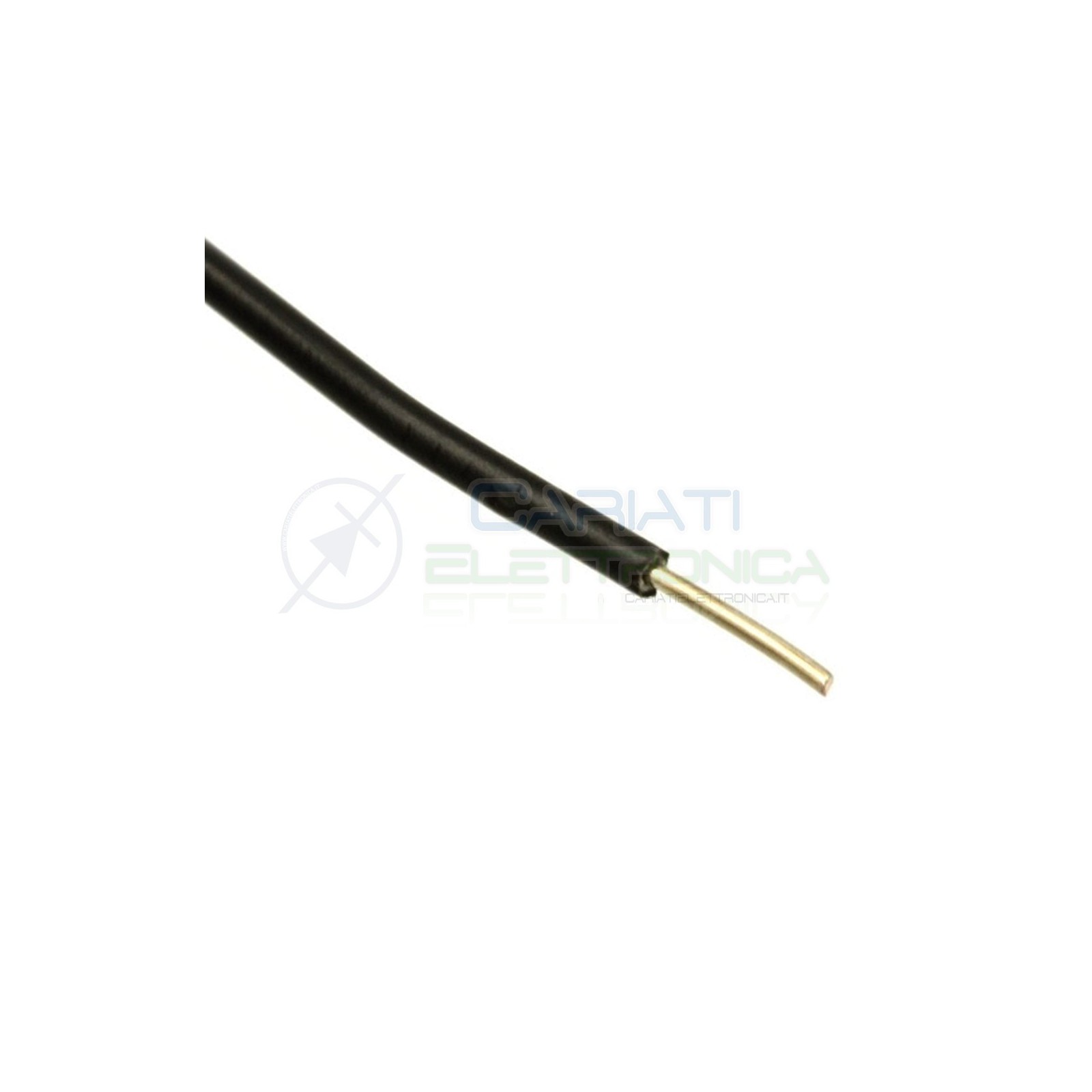 2 metri di Cavo filo singolo unifilate rigido AWG22 0.6mm con guaina Nera
