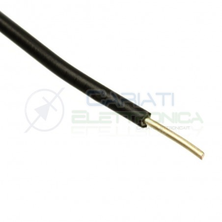 2 metri di Cavo filo singolo unifilate rigido AWG22 0.6mm con guaina Nera