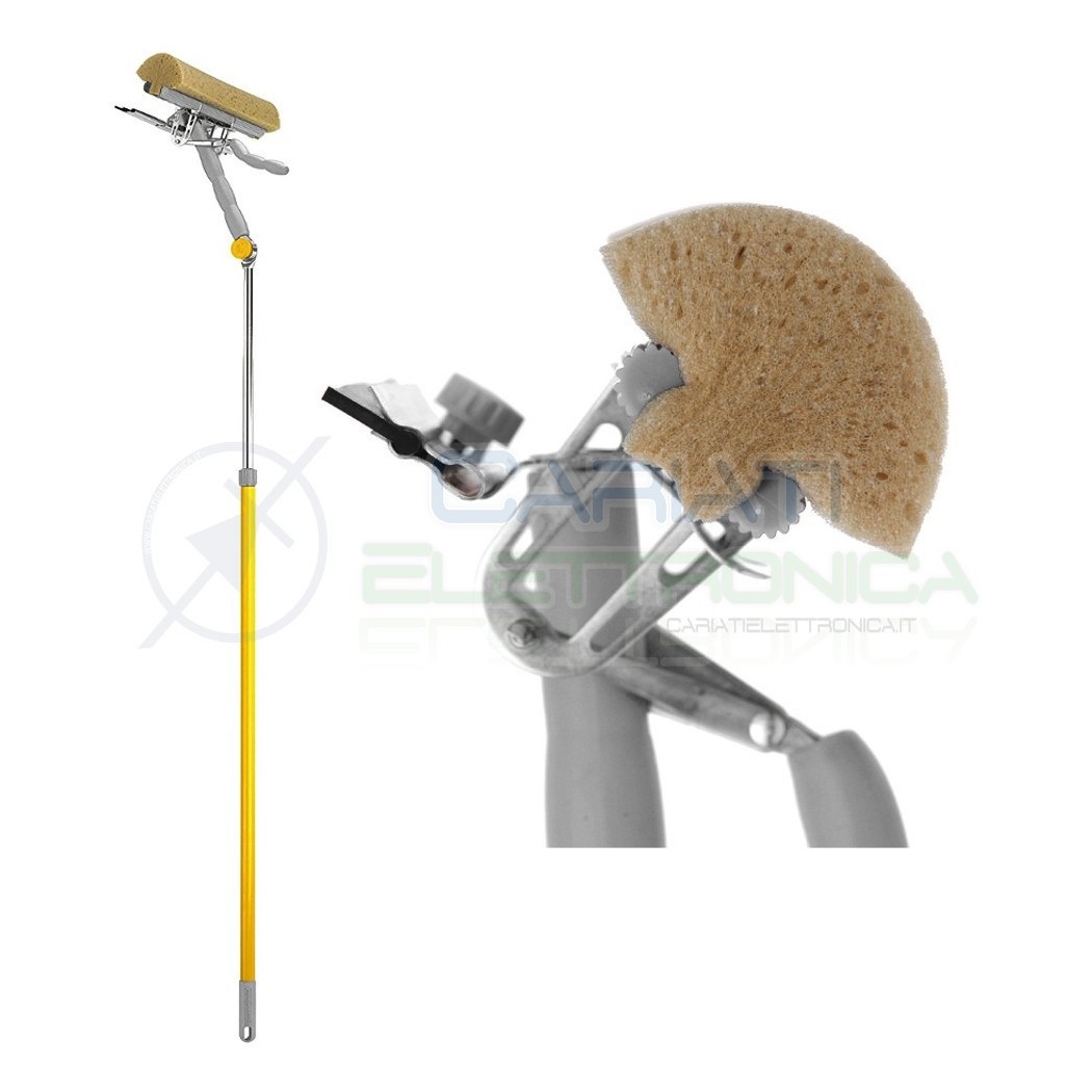 Squizzo Lavavetri Automatico Manico Allungabile e Pieghevole Spugna 25cm Apex