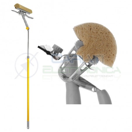 Squizzo Lavavetri Automatico Manico Allungabile e Pieghevole Spugna 25cm Apex
