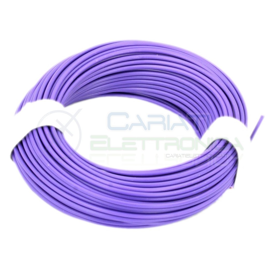 10 metri di Cavo sottile morbido multifilare in rame da 1mm (circa) colore VIOLA
