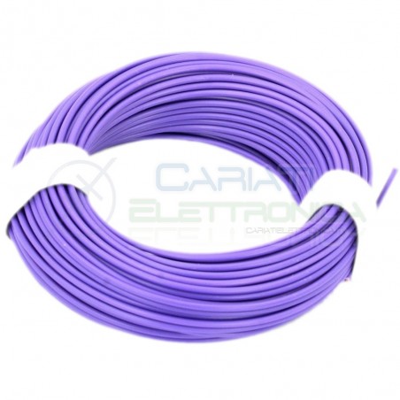 10 metri di Cavo sottile morbido multifilare in rame da 1mm (circa) colore VIOLA
