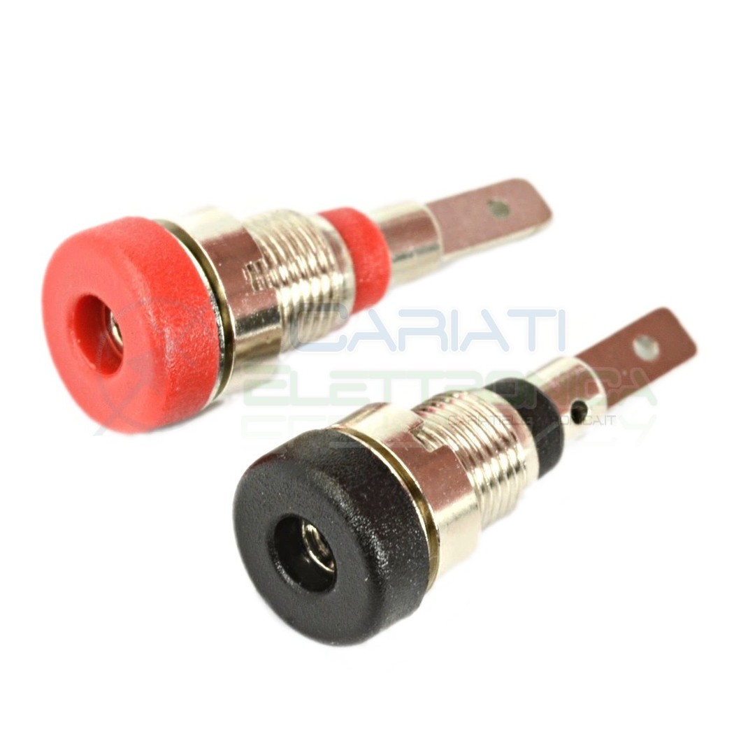 KIT Spine Boccole a Banana 2mm da pannello ROSSO NERO Generico
