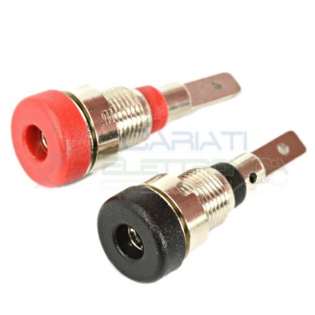 KIT Spine Boccole a Banana 2mm da pannello ROSSO NERO Generico
