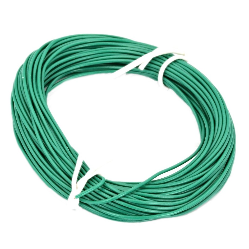 10 metri di Cavo sottile morbido multifilare in rame da 1mm (circa) colore VERDE