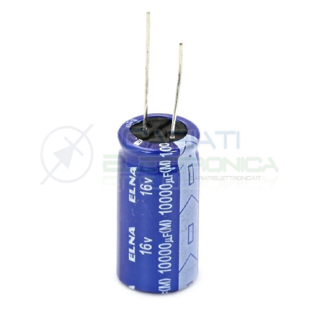 CONDENSATORE ELETTROLITICO ELNA 10000uF 10000 uF 16V 85°C 18x35 mm Passo 7,5mm