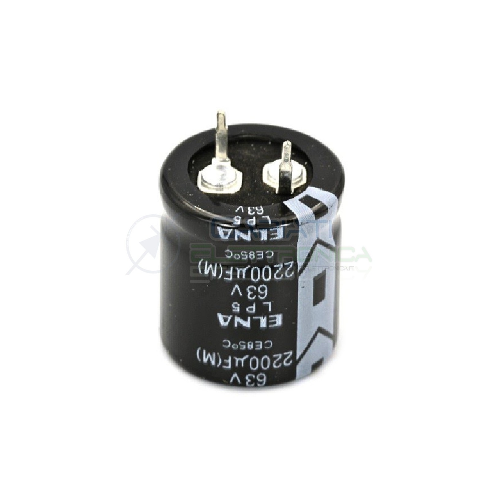 CONDENSATORE ELETTROLITICO ELNA 2200uF 2200 uF 63V 85°C 22x25 mm Passo 10mm
