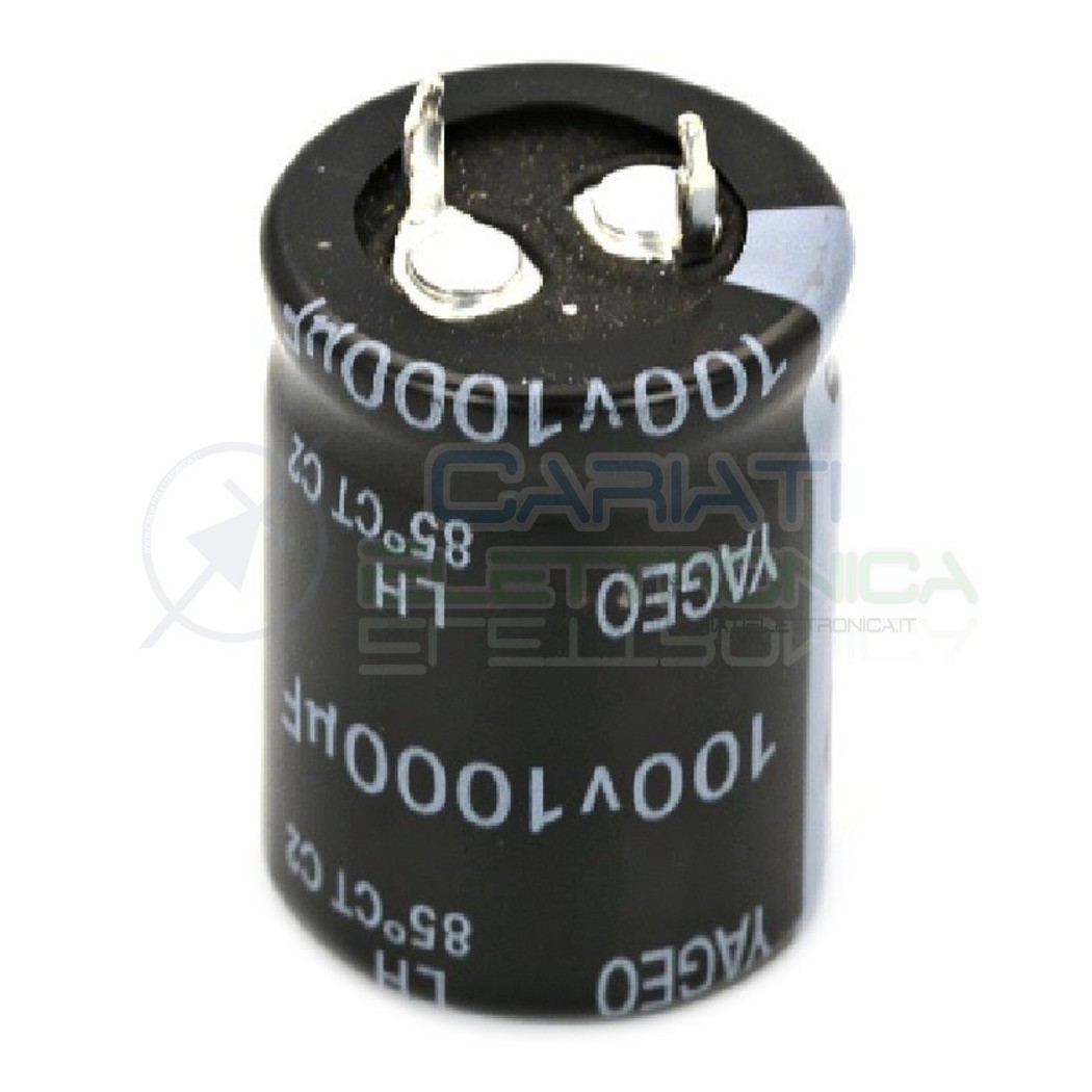 Condensatore elettrolitico SNAP IN 1000 uF 100V 85° 22x30mm Passo 10mm Samwha
