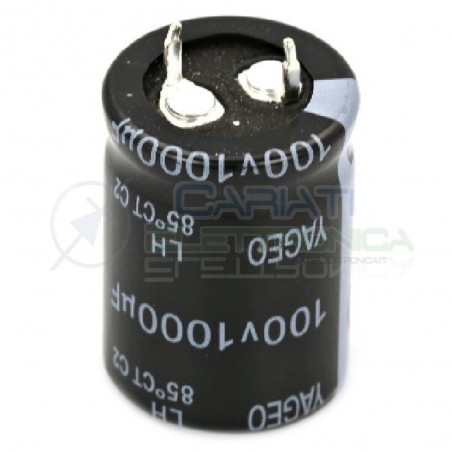 Condensatore elettrolitico SNAP IN 1000 uF 100V 85° 22x30mm Passo 10mm Samwha