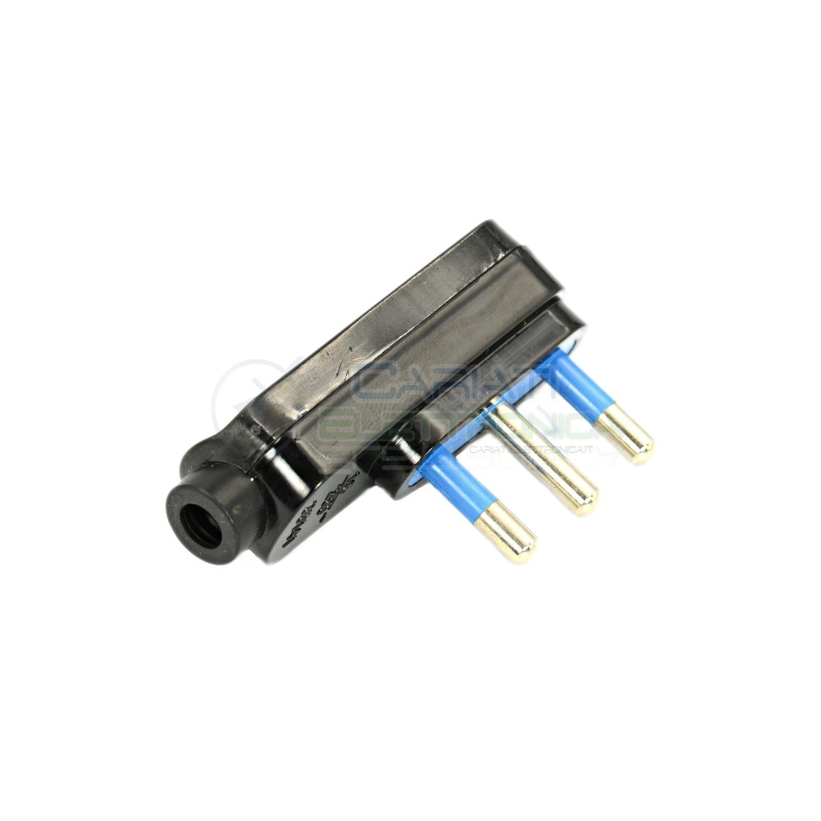 Spina elettrica volante 250Vac 3P 16A 90° gradi IMQ Nera