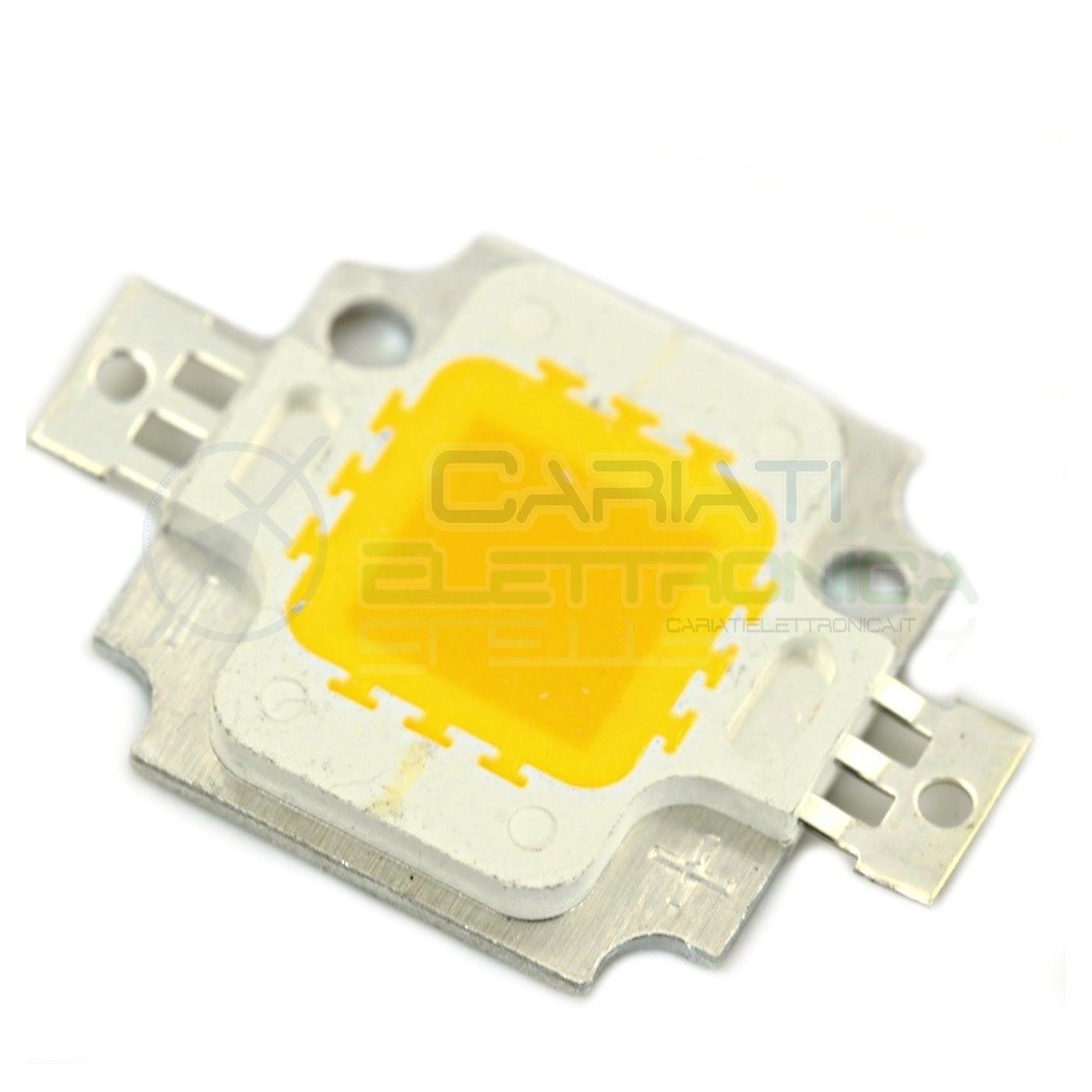 Chip power LED 10W 12V Bianco caldo 3000K alta Luminosità ricambio faro
