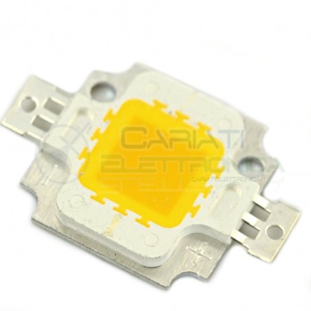 Chip power LED 10W 12V Bianco caldo 3000K alta Luminosità ricambio faro