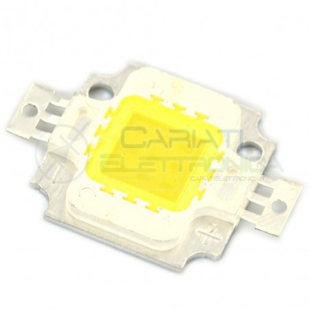 Chip power LED 10W 12V Bianco freddo 6000K alta Luminosità ricambio faro