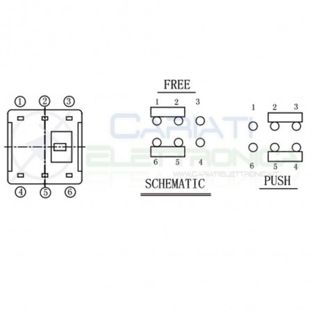 2 PEZZI PULSANTE DEVIATORE ON ON DPDT MICRO DOPPIO 7X7 mm PCB 6 PIN
