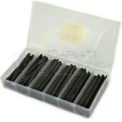 SET KIT DA 100 PEZZI di guaine termorestringenti da 10cm GUAINA NERA
