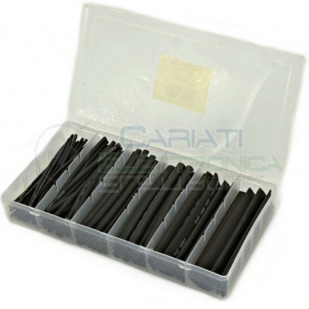 SET KIT DA 100 PEZZI di guaine termorestringenti da 10cm GUAINA NERA