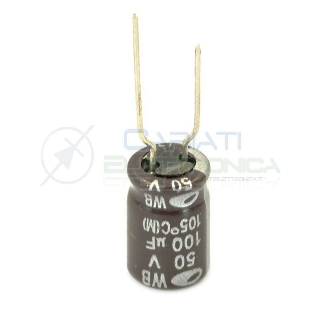 10 PEZZI Condensatore elettrolitico SAMWHA 100uF 100 uF 50V 105°C 8x11mm PASSO 5mm