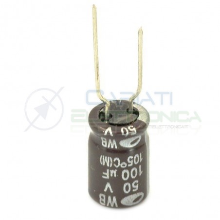 100 PEZZI Condensatore elettrolitico SAMWHA 100uF 100 uF 50V 105°C 8x11mm PASSO 5mm