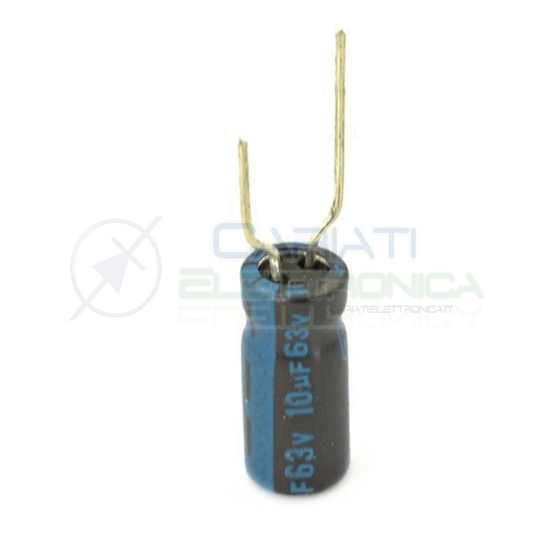 100 PEZZI Condensatore elettrolitico JAMICON 10uF 10 uF 63V 105°C 5x11mm PASSO 5mm