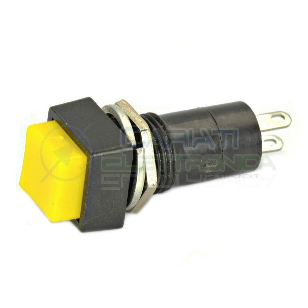 10 PEZZI INTERRUTTORE DA PANNELLO QUADRATO SPST 125V 3A GIALLO