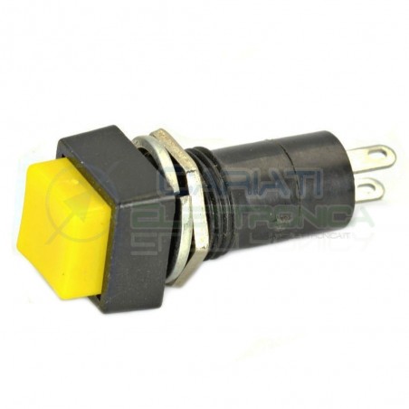 10 PEZZI INTERRUTTORE DA PANNELLO QUADRATO SPST 125V 3A GIALLO
