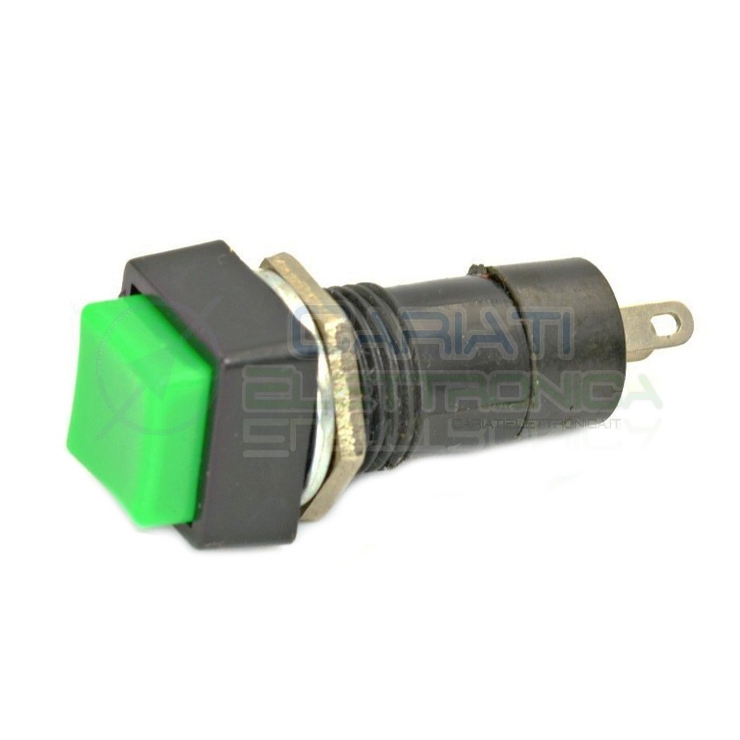 2 PEZZI INTERRUTTORE DA PANNELLO QUADRATO SPST 125V 3A VERDE