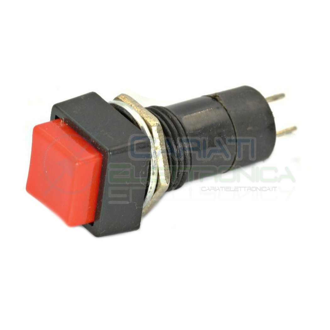 2 PEZZI INTERRUTTORE DA PANNELLO QUADRATO SPST 125V 3A ROSSO