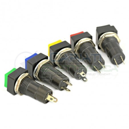 KIT DA 5 PEZZI INTERRUTTORE DA PANNELLO QUADRATO SPST 125V 3A