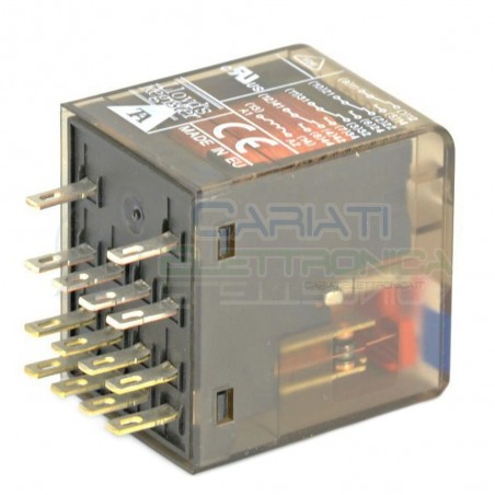 Industrial relay PT570024 4PDT Voltage coil 24V 14 pin 6A 250V SCHRACK TE ConnectivitySchrack