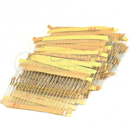KIT da 1500 PEZZI di resistenze strato carbone 5% 20 pezzi per 75 valori 1/4W 0.25W Generico