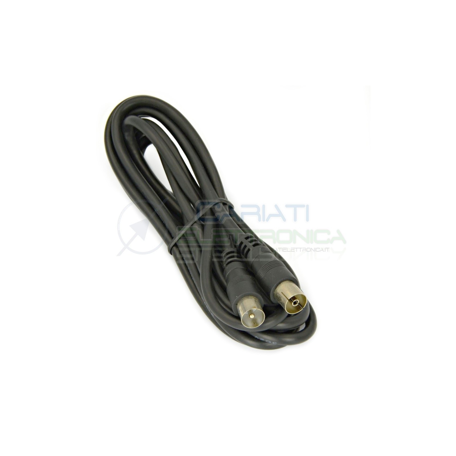 CAVO CAVETTO ANTENNA TV VIDEO MASCHIO FEMMINA DA 2,5 metri Nero 75 ohm