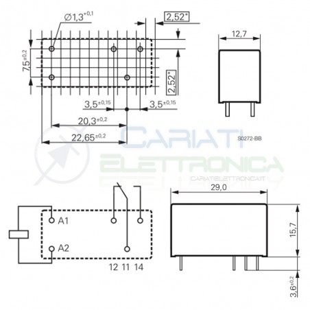 Relay Relè 24V AC 12A Circuito Stampato Pcb 1 Scambio RT114524 SCHRACK SPDTSchrack