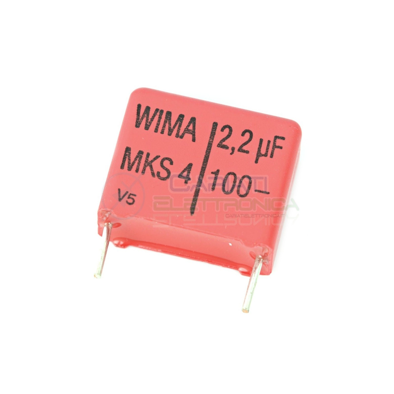 Condensatore in poliestere WIMA 2,2uF 100V Passo 15mm 20% MKS4 Wima